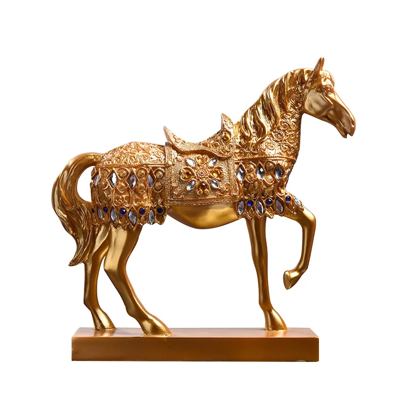 

Resin Running Horse Statue European Living Room Home Decoration Figurine Crafts Office Decor Animal Statue Model Handcrafts