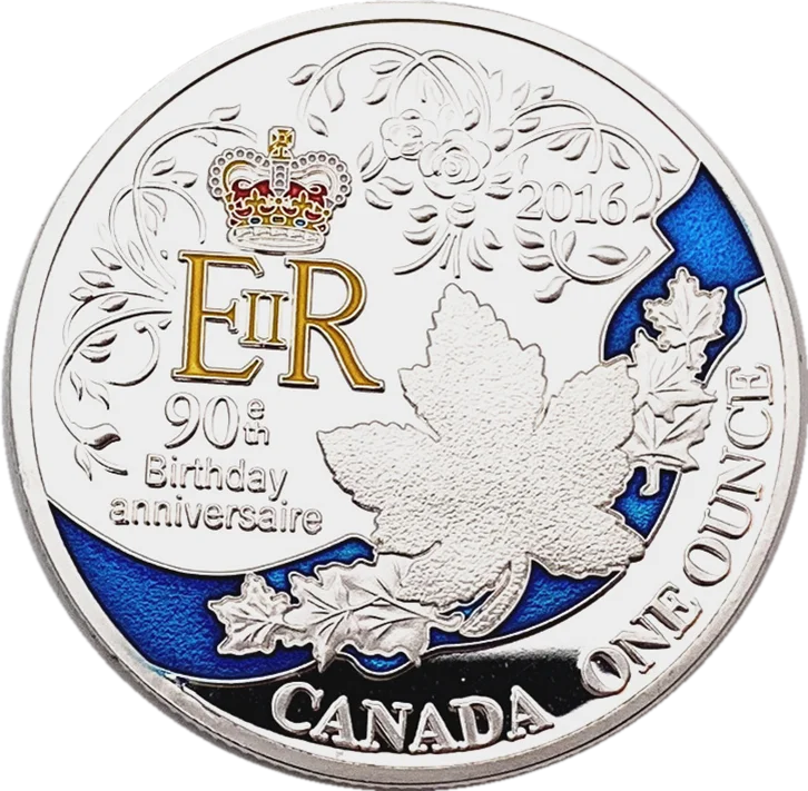 2016 EIIR Queen of England 90th Birthday Anniversaire Gold Silver Plated Coin Canada One ounce Collection Holiday Gifts | Дом и сад