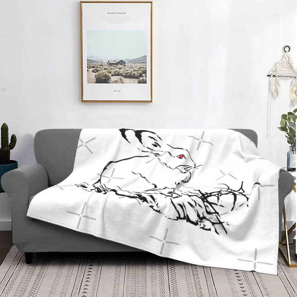 

Manta de conejo de linterna de The Untamed, colcha de cama a cuadros, manta de lino para bebé, manta de lana, manta ponderada