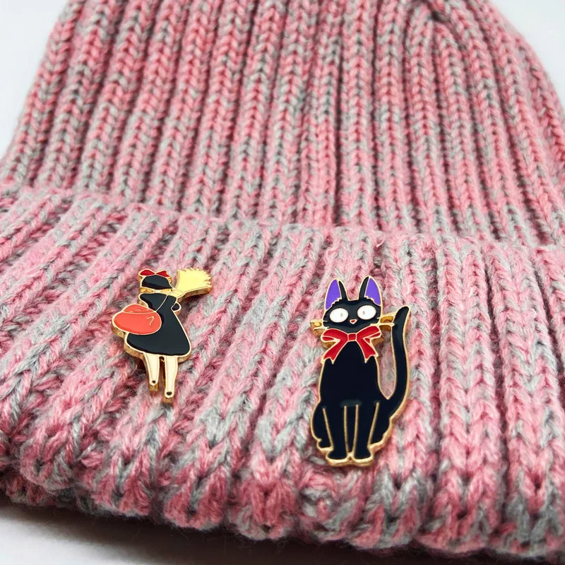 Японский аниме Kiki служба доставки Броши сирена Кики Черный кот Jiji сплав брошь для