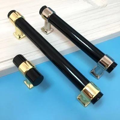 3.75'' 5'' 6.3'' Drawer Handle Acrylic Knobs Handles Black Gold Dresser Pulls Kitchen Cabinet Door Pull Knob Hardware |
