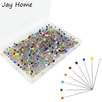 250pcs sewing pins 38mm glass ball head pins multicolor straight quilting pins with storage box for sewing diy dressmaker crafts