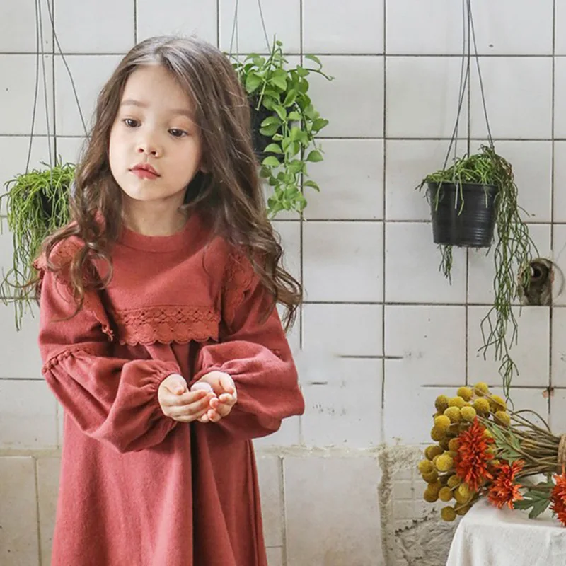 2019 зимняя детская одежда в Корейском стиле с рукавами пузырьками для девочек