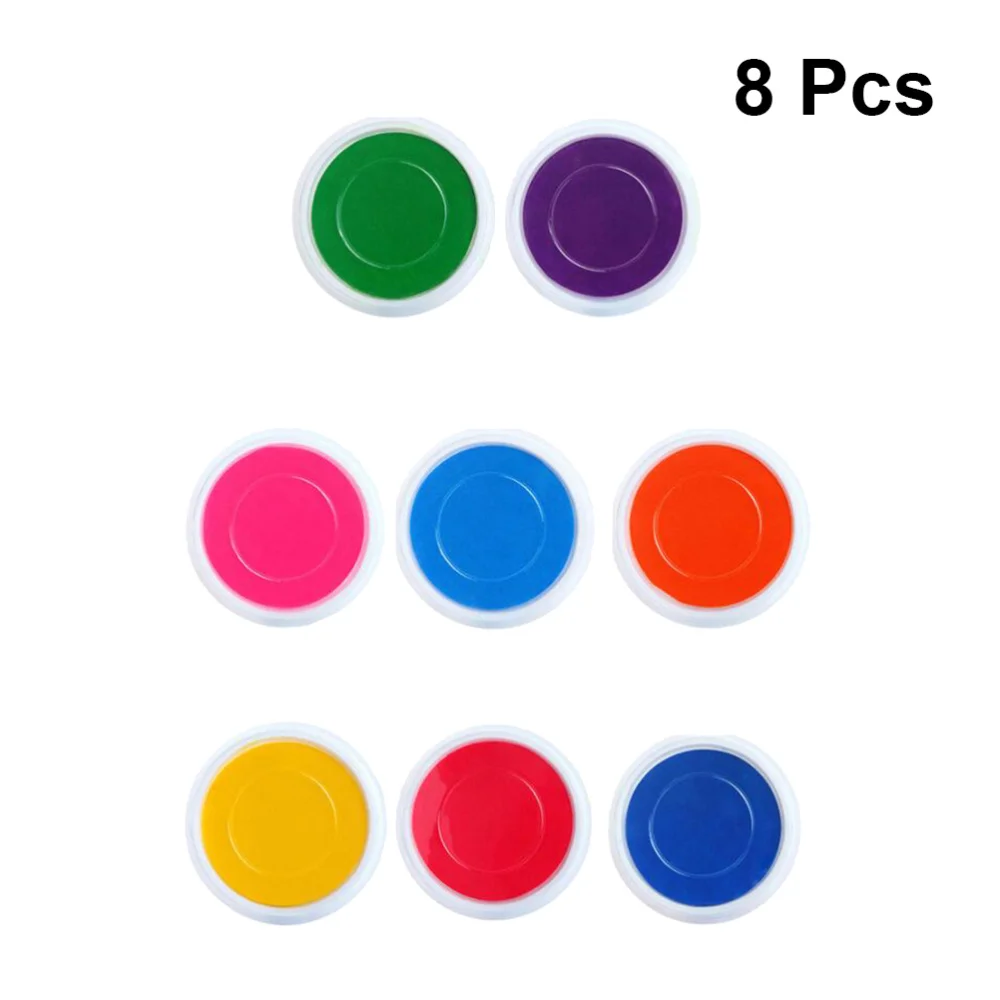 

8pcs Large Hand Ink Pad Stamp Pad 8 Colors Washable Finger Palm Ink Stamps for Kids Children