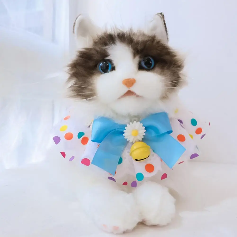 

Pet Collar Cute Pet Dogs Cats Bowknot Collar Wave Dots Pattern Attractive Pet Dog Collar