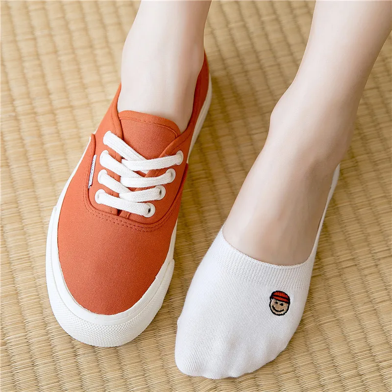 Женские летние модные невидимые короткие носки 35 42 милые Мультяшные Веселые