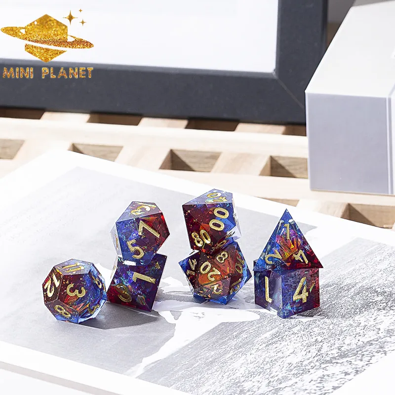 

Глубоководные Волшебные полиэдрические игральные кости, мини-планеты, полиэдрические Искусственные кости D4 D6 D8 D10 D % D12 D20, настольные игры с ...