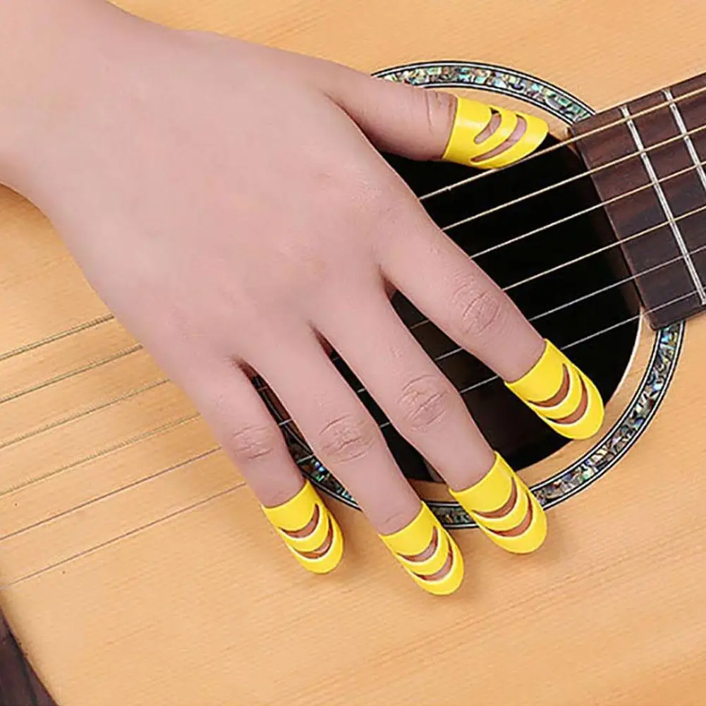 5Pcs Guitar Ukulele Plastic Thumb Finger Nail Fingertip Picks Protectors Set