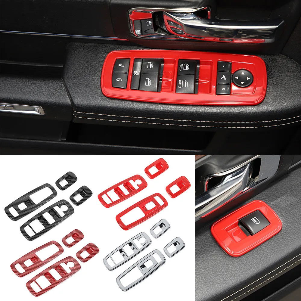 

ABS Window Lift Switch Button Cover Decorative Trim Fit for Dodge Charger / Durango 2011+ RAM 2010-2017 Car Accessories