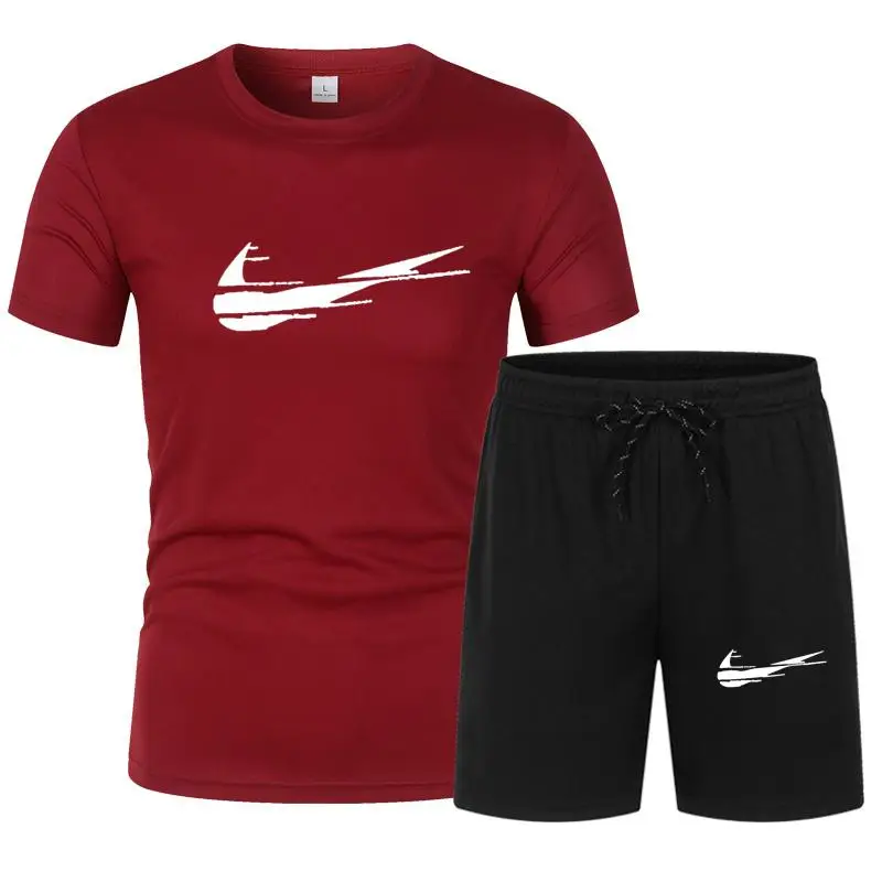

2021 summer sportswear suit men's brand high-quality clothing sportswear suit men's quick-drying sports short training