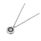 Классическое черное акриловое кольцо с римскими цифрами, подвеска, ожерелья для женщин, титановая сталь, CZ свадебное ювелирное ожерелье N19106