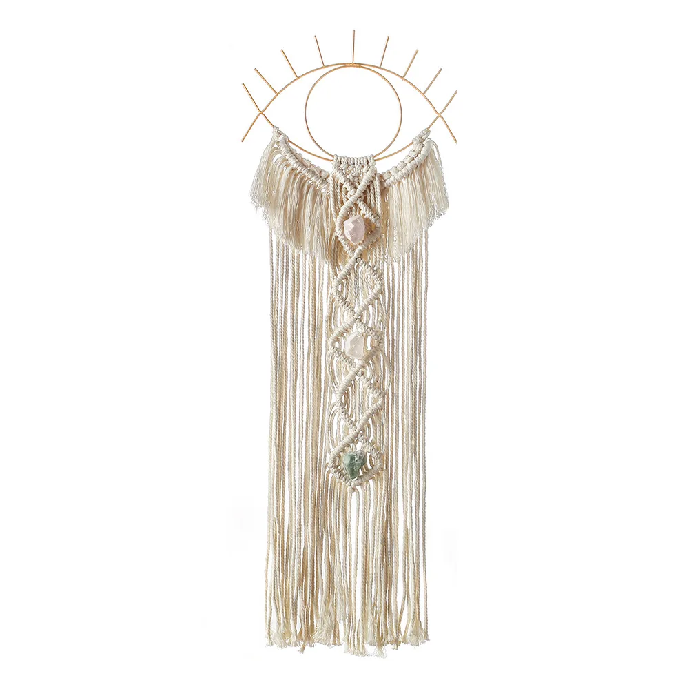 

Wall-mounted INS Wind Handmade Cotton Rope Homestay Living Room Moroccan Style Woven Tapestry Dream Catcher Room Decoration