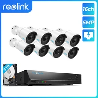 reolink 5mp ip security camera system poe 16ch nvr8 ip outdoor infrared cameras 3tb hdd rlk16 410b8