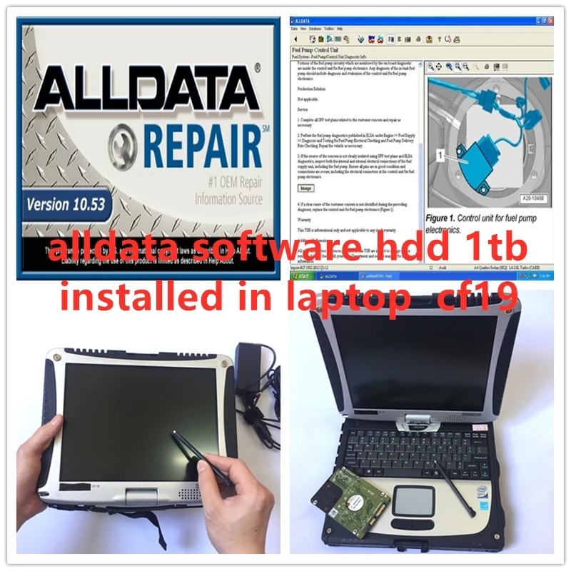

2020 alldata 2 в 1 все данные 10,53 программное обеспечение hdd ТБ установленный на ноутбуке cf19 4G U9300 сенсорный экран готов к работе горячая распродажа