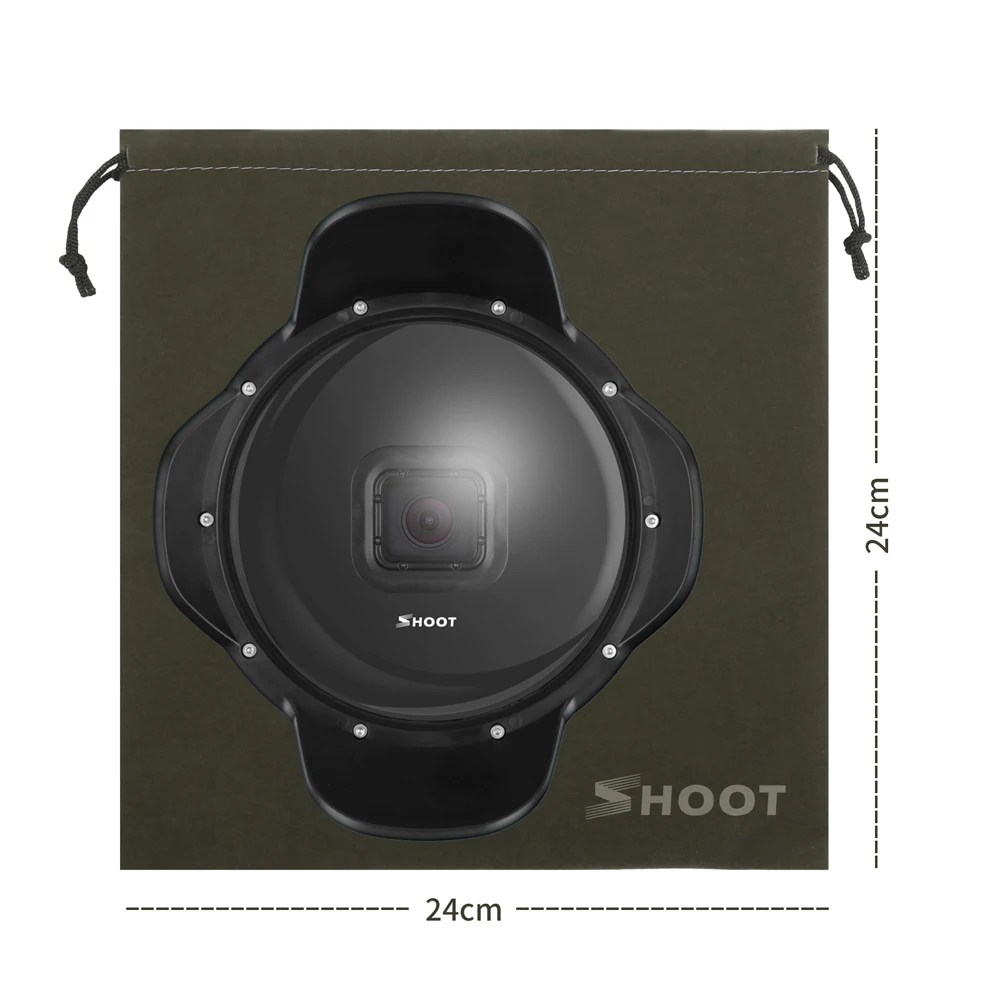 6 дюймовый купольный порт SHOOT со стабилизатором для GoPro Hero 7 5 черный