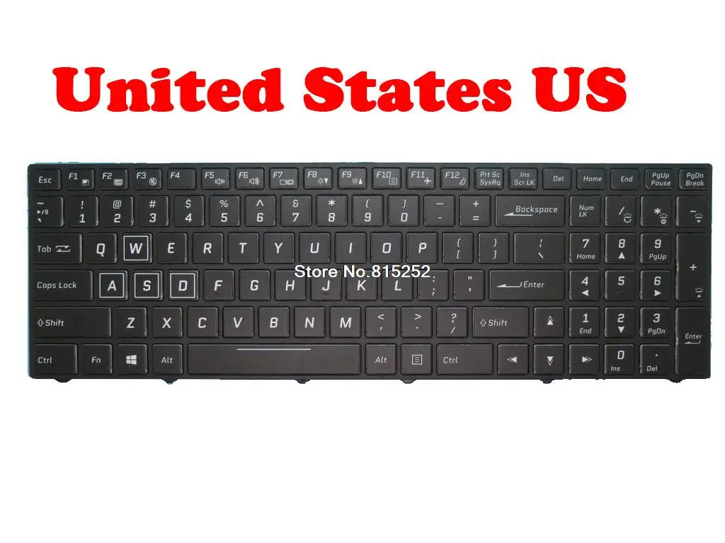 

Laptop Keyboard For SKIKK 15EK85 With Frame New Black United States US With Backlit