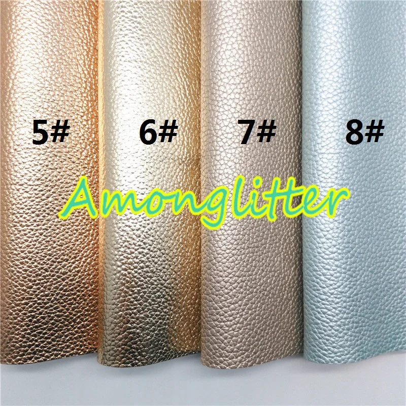 Amonglitter металлическая искусственная кожа личи листы из искусственной кожи для