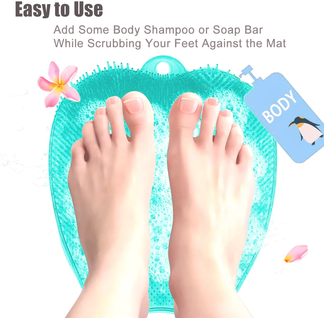foot massager shower foot scrubber cleaner for shower with non slip suction cups for exfoliate dead skin foot massage free global shipping