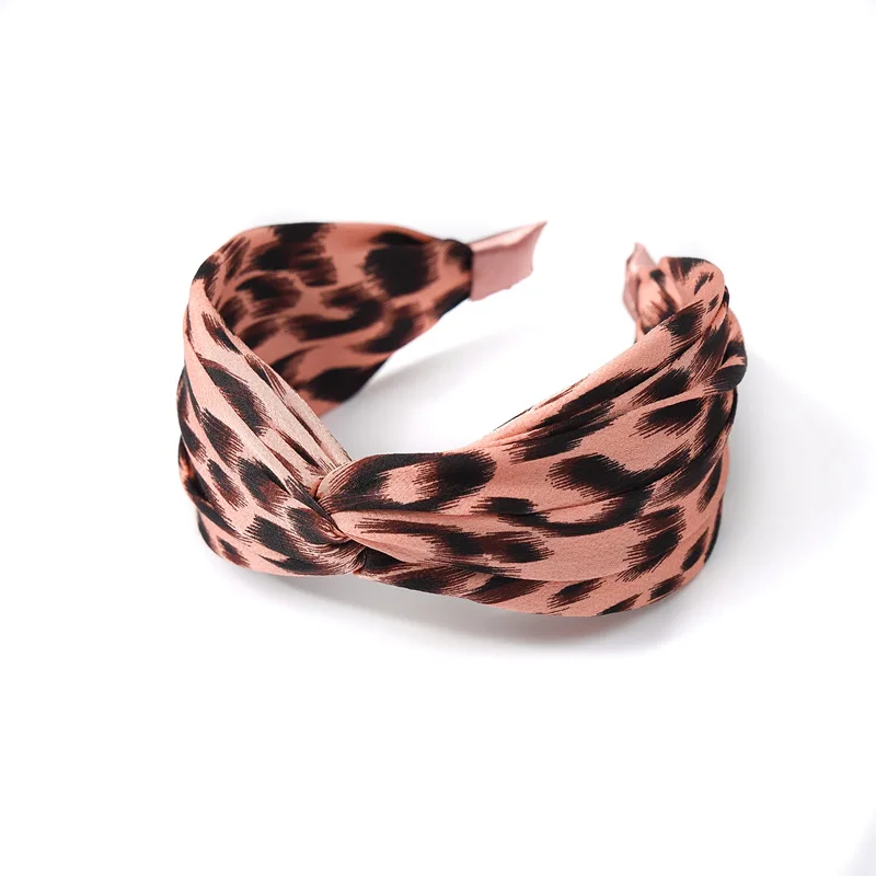 

new version leopard cross hair band width blank-holder female head hoop hairdo hair accessories manufacturers selling