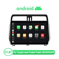 joying android 10 0 11 6 inch car video player gps naviagtionwifibluetoothcarplay for toyota land cruiser prado150 2018 2019