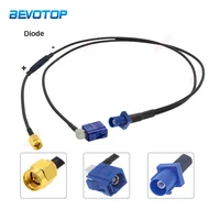 new fakra c to sma male y type splitter cable with diode rg174 pigtail car gps antenna extension cable for android device