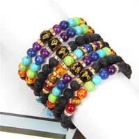 buddhism bracelets motto beads bangle couples jewelry men natural 8 mm 7 chakra stone bracelet women healing energy pulsera