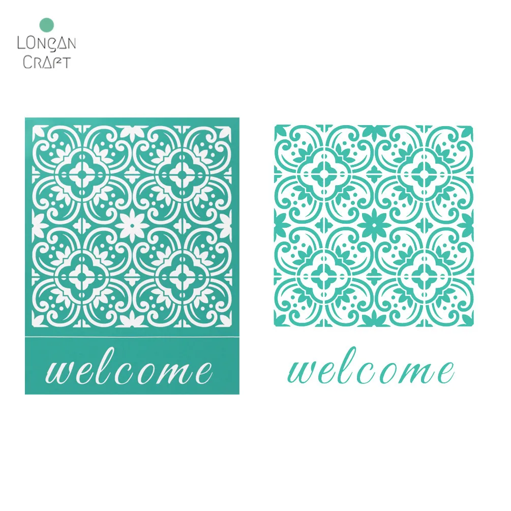 

Welcome Self-Adhesive She Love Silk Screen Printing Stencil Mesh Transfers For Handbags T-Shirt Diy Home Decoration