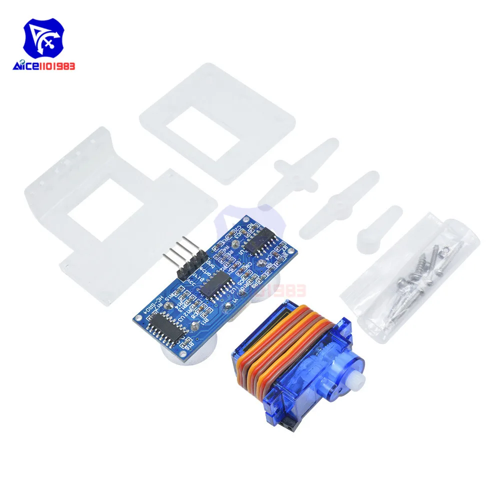 HC-SR04 модуль датчика расстояния SG90 микро сервопривод для Arduino RC 250 450 Вертолет самолет автомобиль специальные акции с держателем