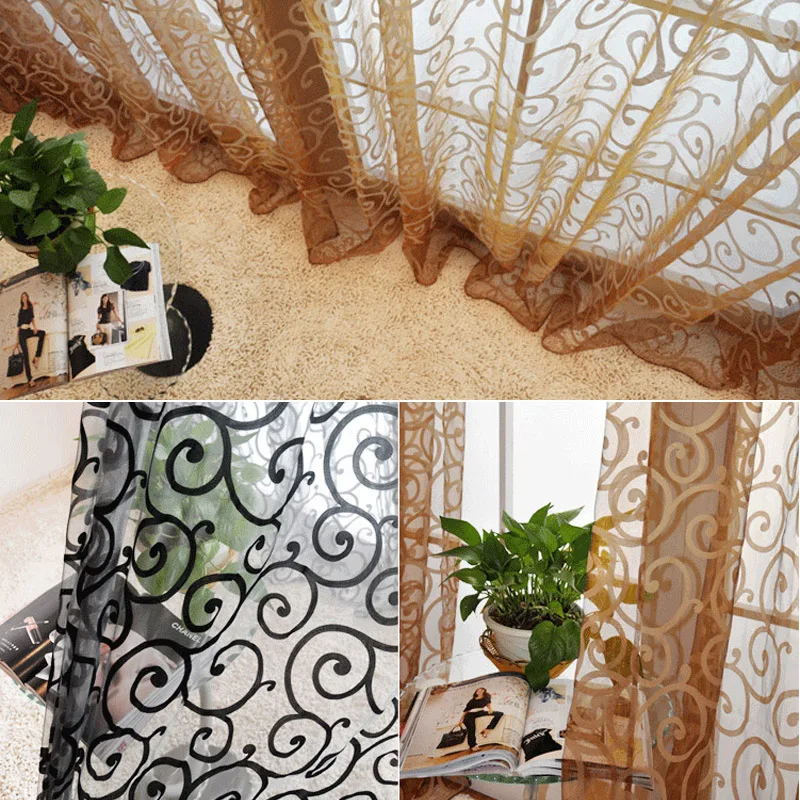 100*200 см Винтаж пасторальный Цветочный Тюль вуаль дверной шарф балдахины