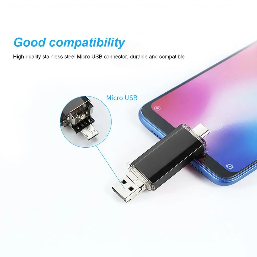 Lightweight Useful Type-C/Micro USB/USB 16GB/32GB/64GB OTG Memory Stick Dual-head Flash Disk 3-in-1 for Car | Компьютеры и офис