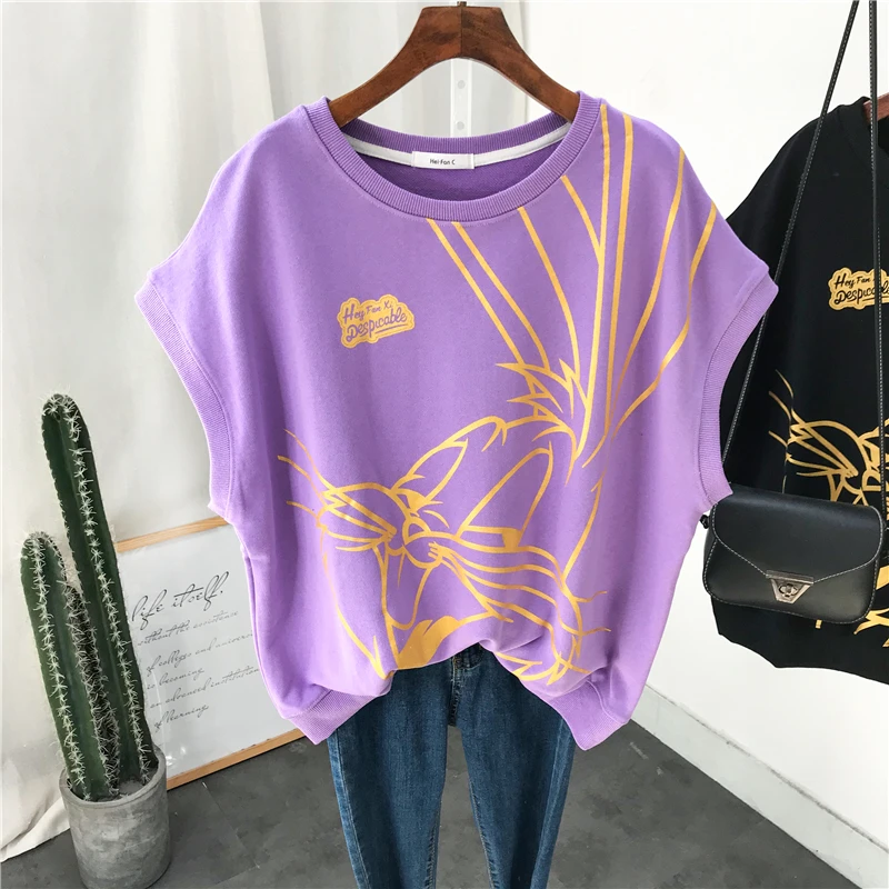 

2021 Spring New Sleeveless Sweatshirt Vest Loose Korean Idle Style Plus Size Round Neck Lady Top Solid Casual Fashion Hoodie