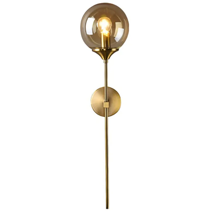 

Modern Light luxury Style Minimalist Glass Brass Copper Art Wall Lamp Personality Fashion Corridor Hallway Study Live Room Light