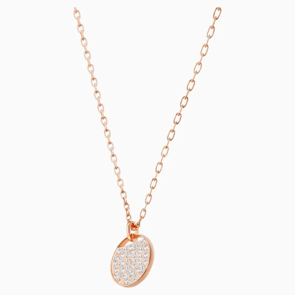 

Fashion SWA New GINGER Pendant Round Pav Sparkling Racket Rose Gold Necklace Ladies Charm Luxury Jewelry Gift