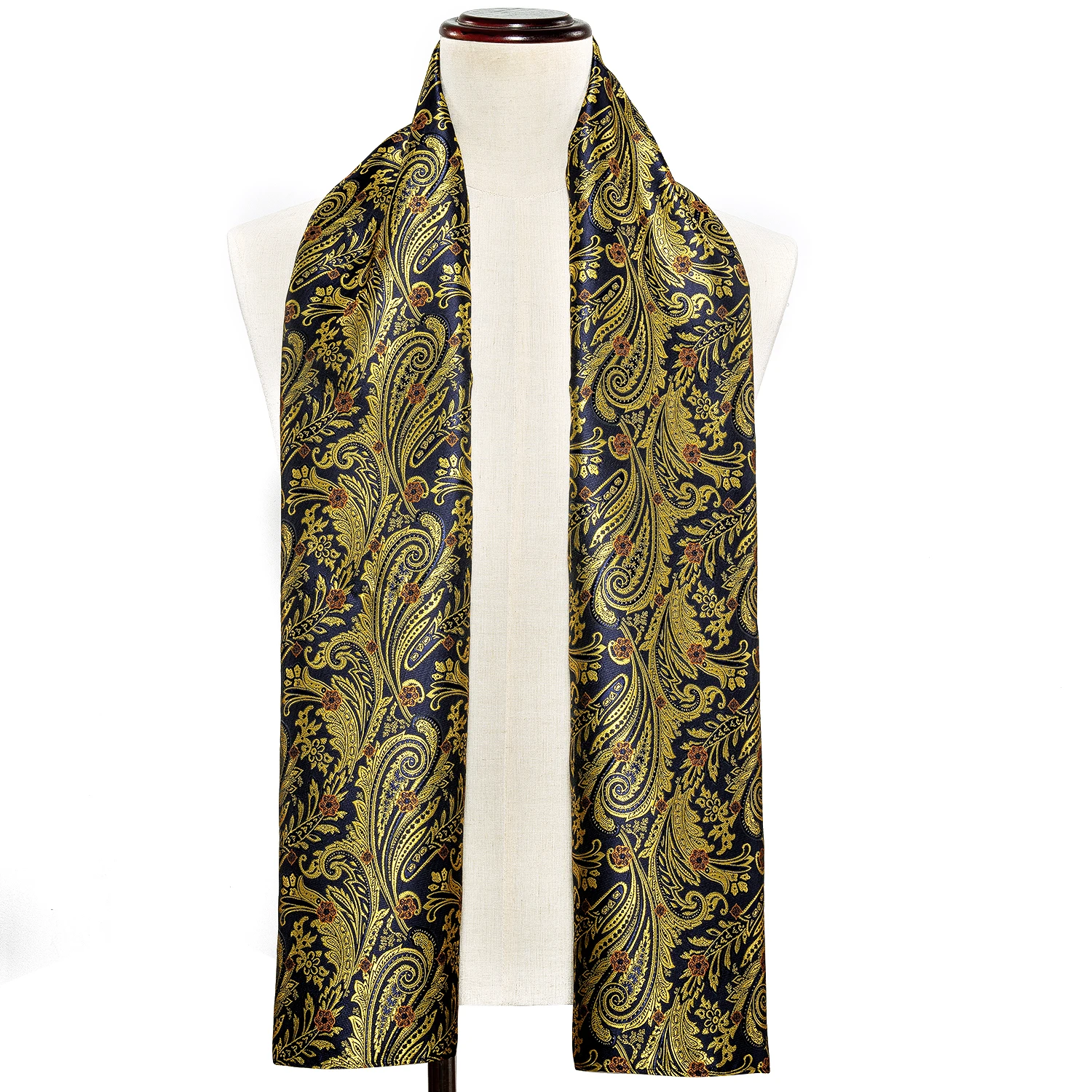 160*50 см роскошный шарф золотой жаккардовый пейсли шелковый осень-зима