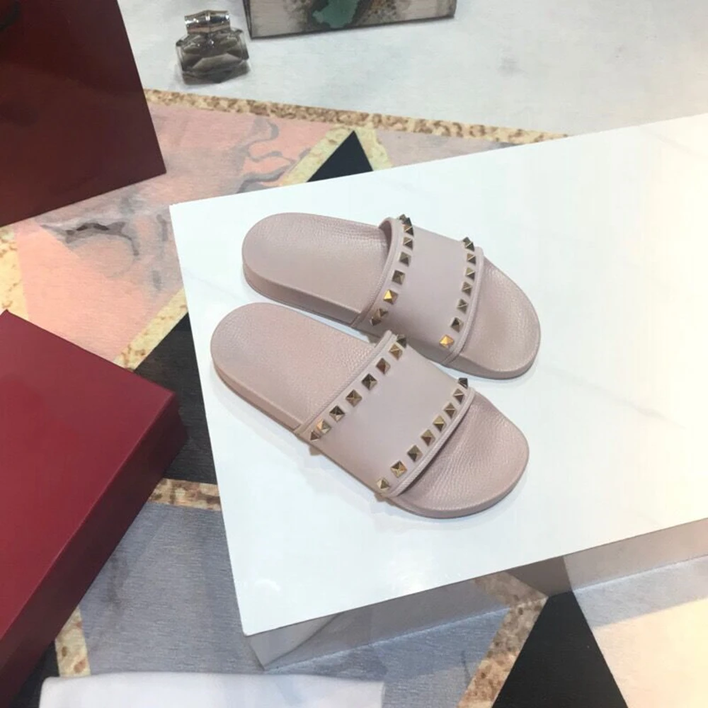 Junetxin/шлепанцы на толстой подошве с заклепками Женские летние модные пляжные