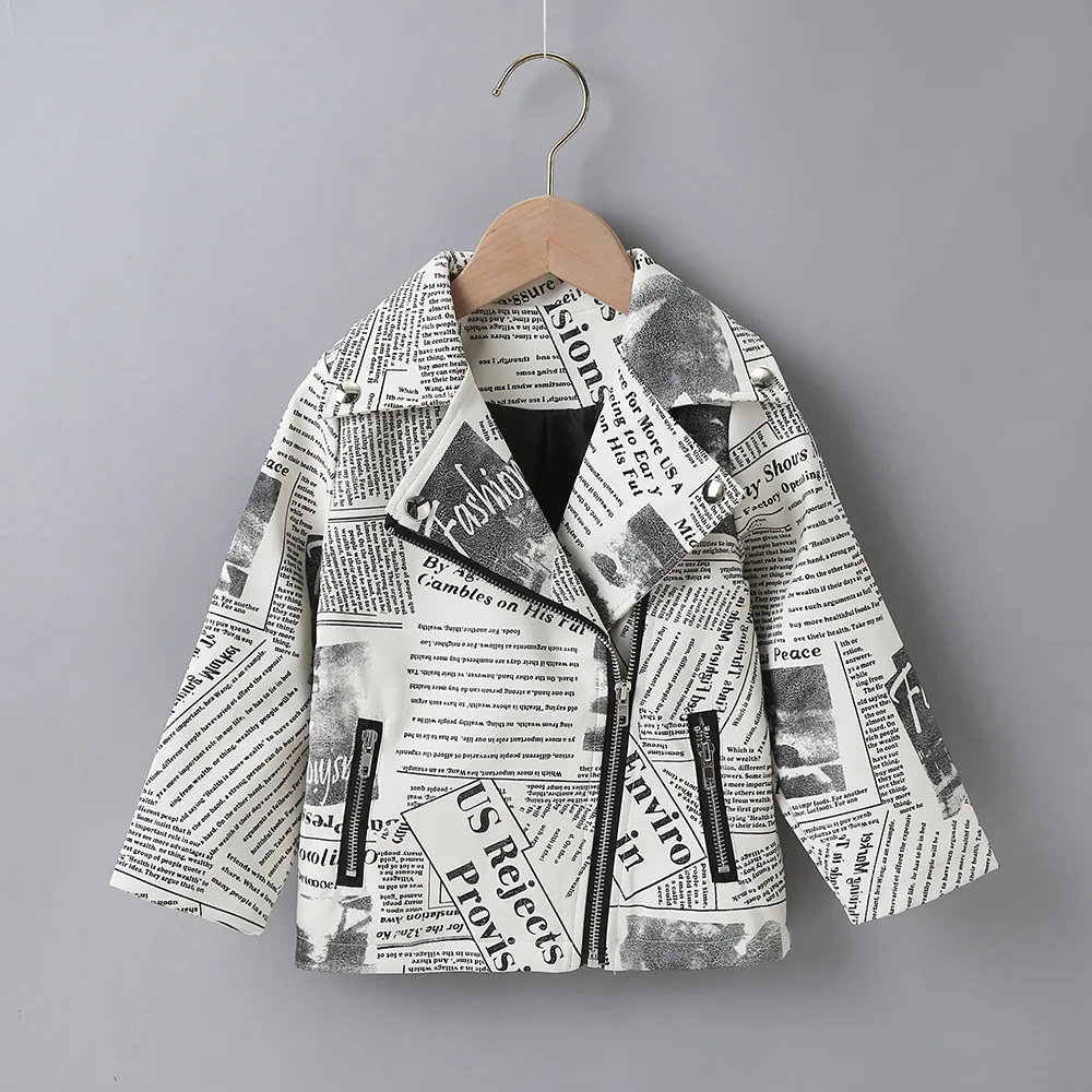

kid boys faux lether jacket spring autumn winter clothes baby toddler boy PU coat fashion letter outwears clothes 2-8 years