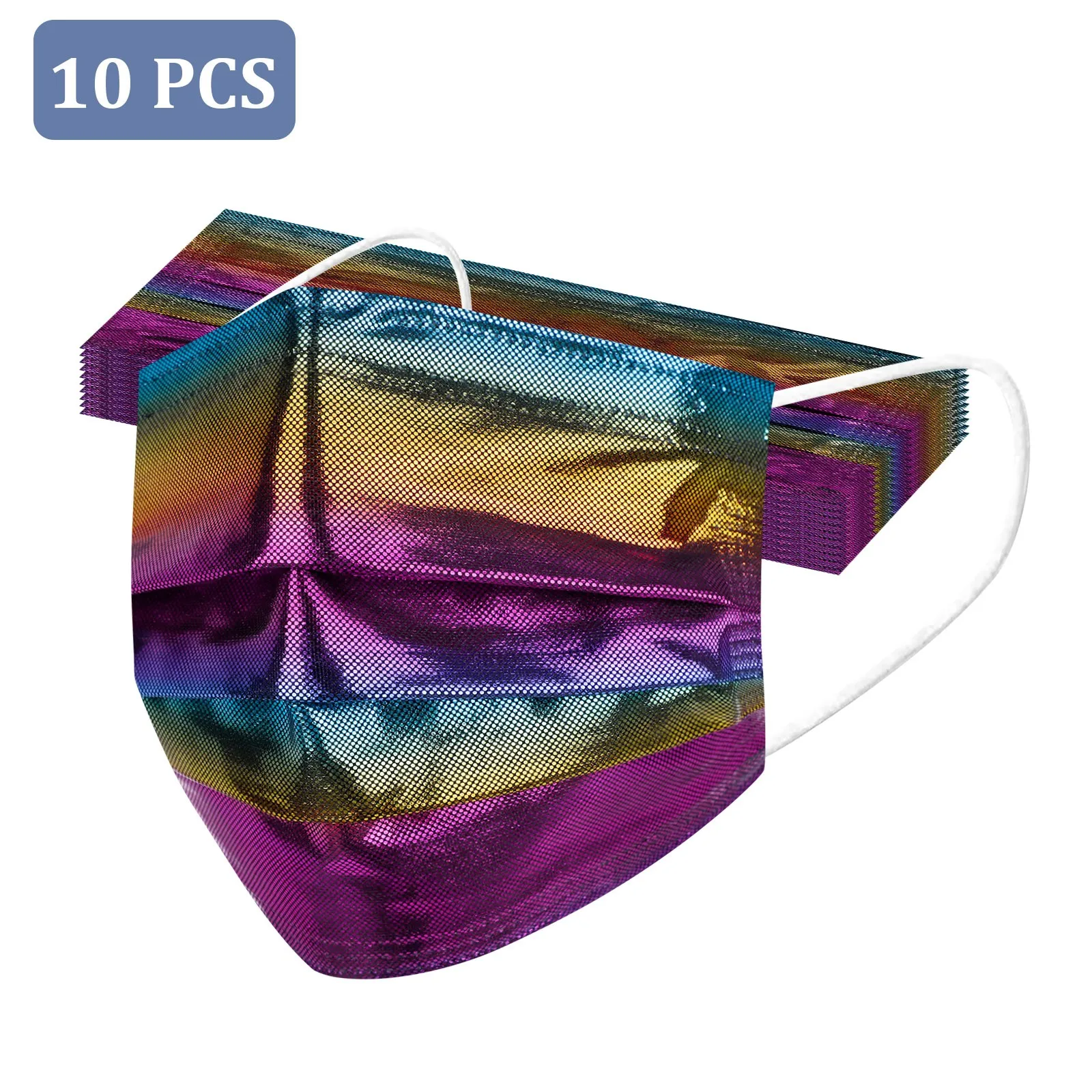 10 шт. одноразовая маска для взрослых бронзовая Светоотражающая трехслойная с