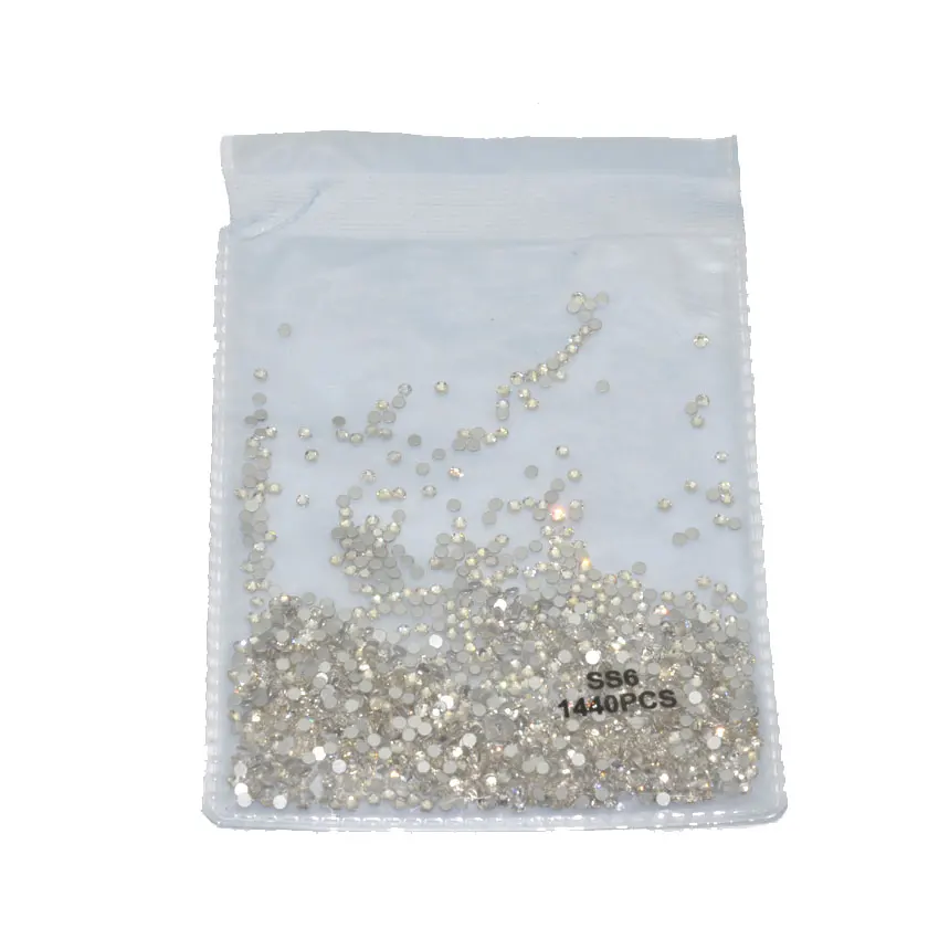 SS6 1440pcs clear Хрустальные Стразы AB для дизайна ногтей, украшения для дизайна ногтей, стеклянные стразы для маникюра 1,3-6 мм 1440 шт - Цвет: SS6 1440pcs clear