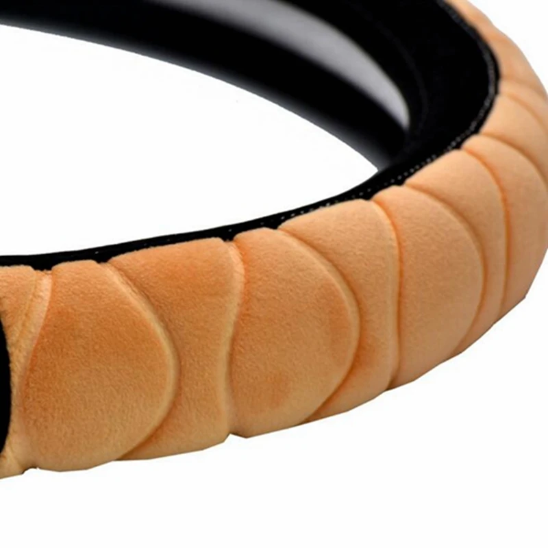 Premium Soft Short Fur Car Steering Wheel Cover High-density Warm Plush Protector 35/36/37/38/39/40 cm For lada kalina kia | Автомобили и