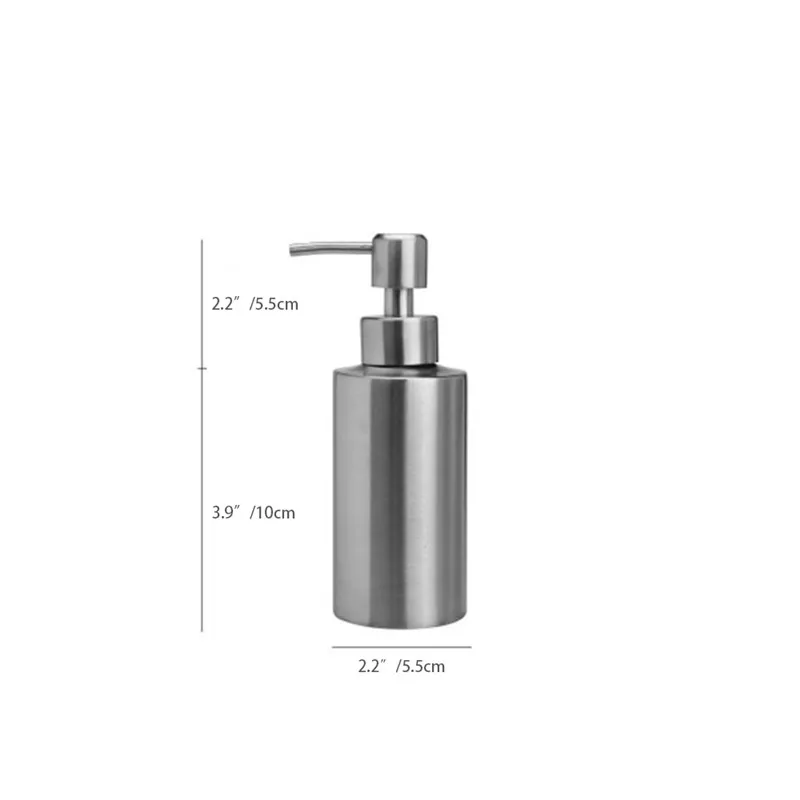 250ML SEAAN 304 диспенсер для мыла из нержавеющей стали, кухонный кран для раковины, диспенсер для шампуня, контейнер для мыла на бортике, бутылка для моющего средства - Цвет: 250ML