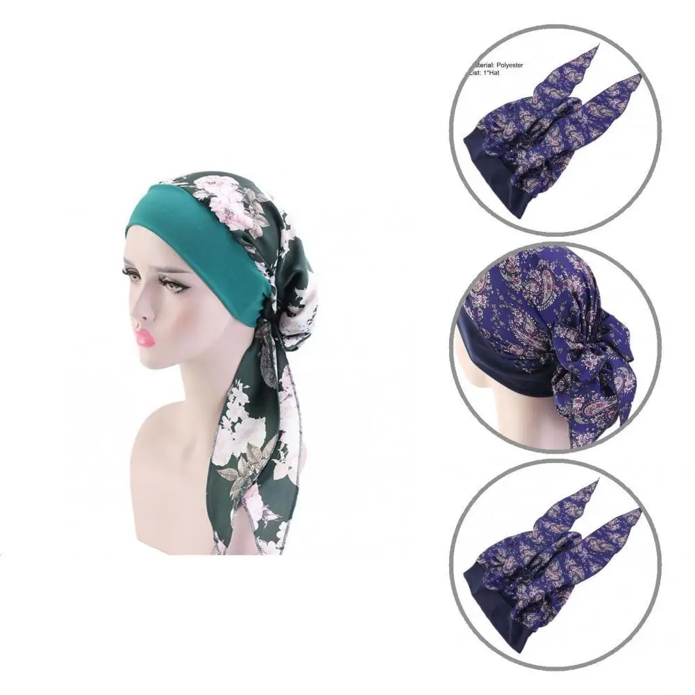 

Terrific Head Scarf Vintage Reusable Print Long Hair Lady Turbans Lady Headwear Women Turbans
