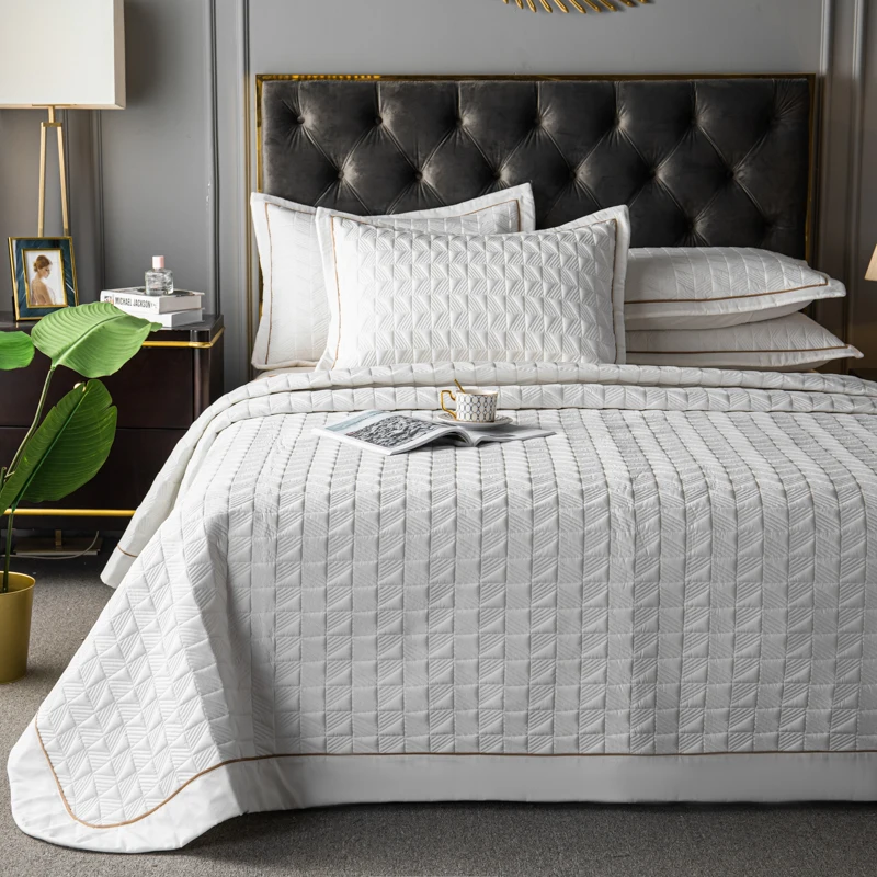

Luxury Bedspread on the bed Euro style bed covers multi-use blanket quilted bed Plaid Linens coverlet Bedspreads bed sheet quilt