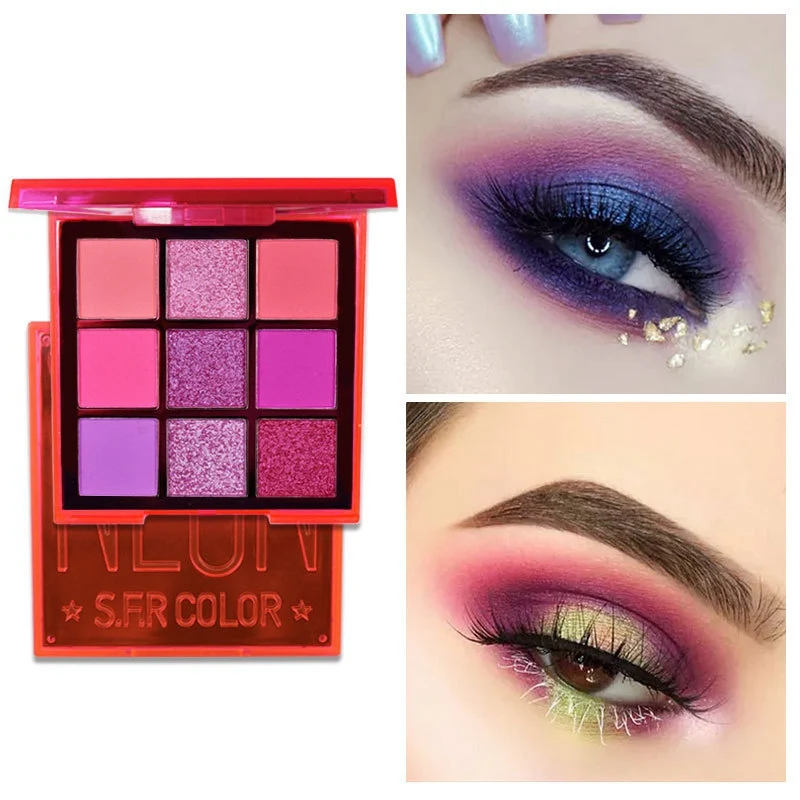 9-цветами теней для век с матовым мерцание Перламутровые тени Палитра прочного
