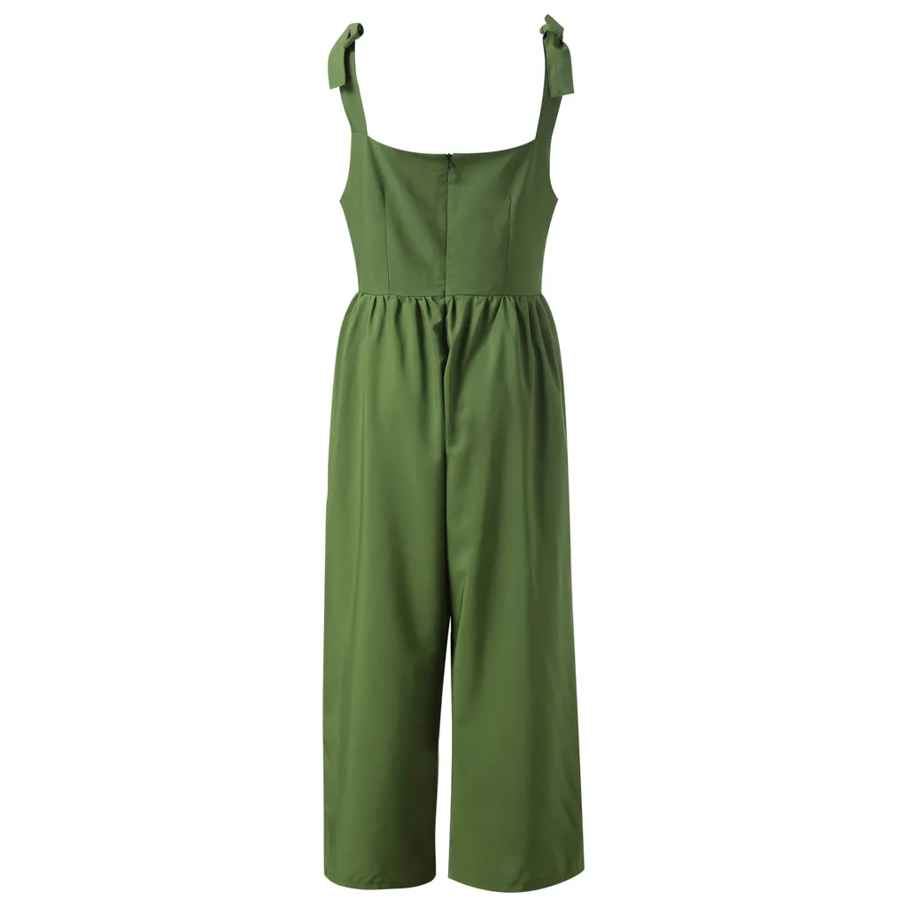 Женский повседневный летний комбинезон с пуговицами бретельками сексуальный