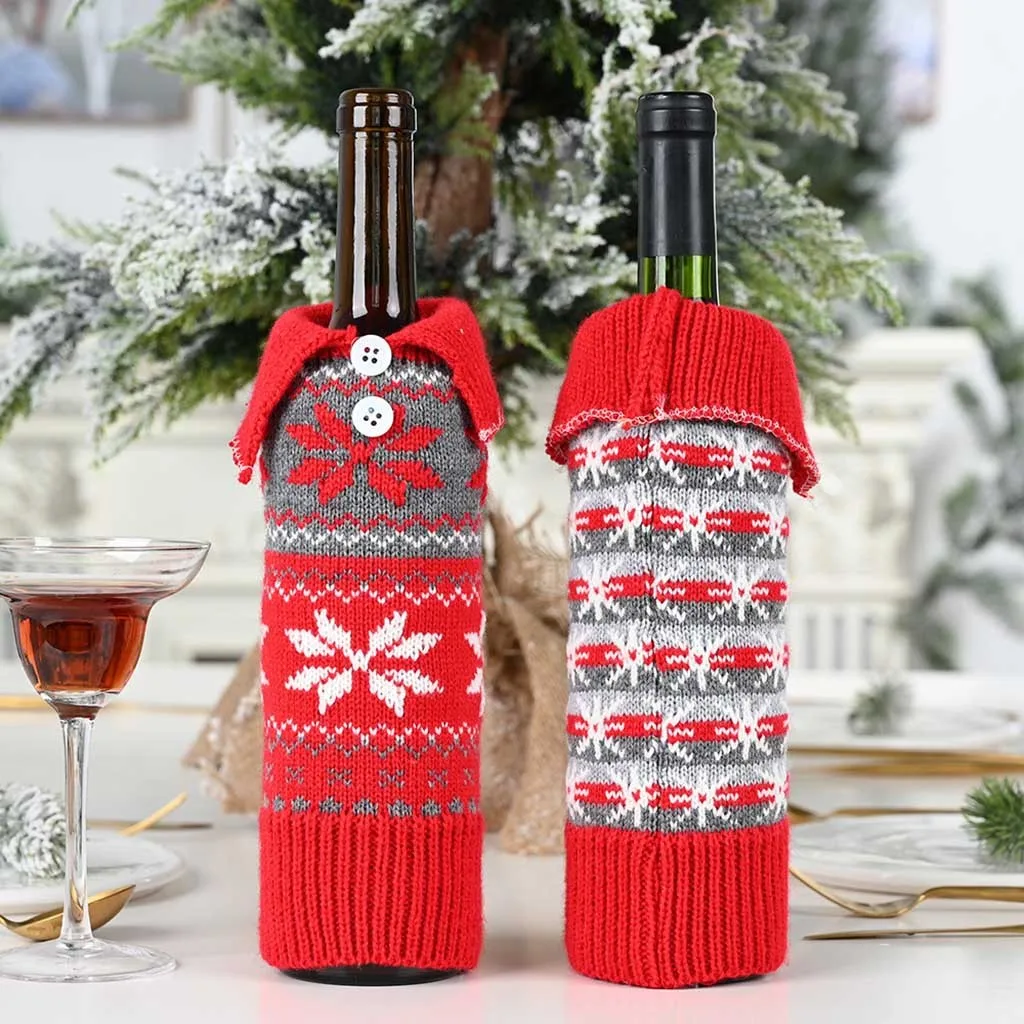 Merry Christmas Santa Wine чехол для бутылки Xmas Festival вечерние декор стола красное вино