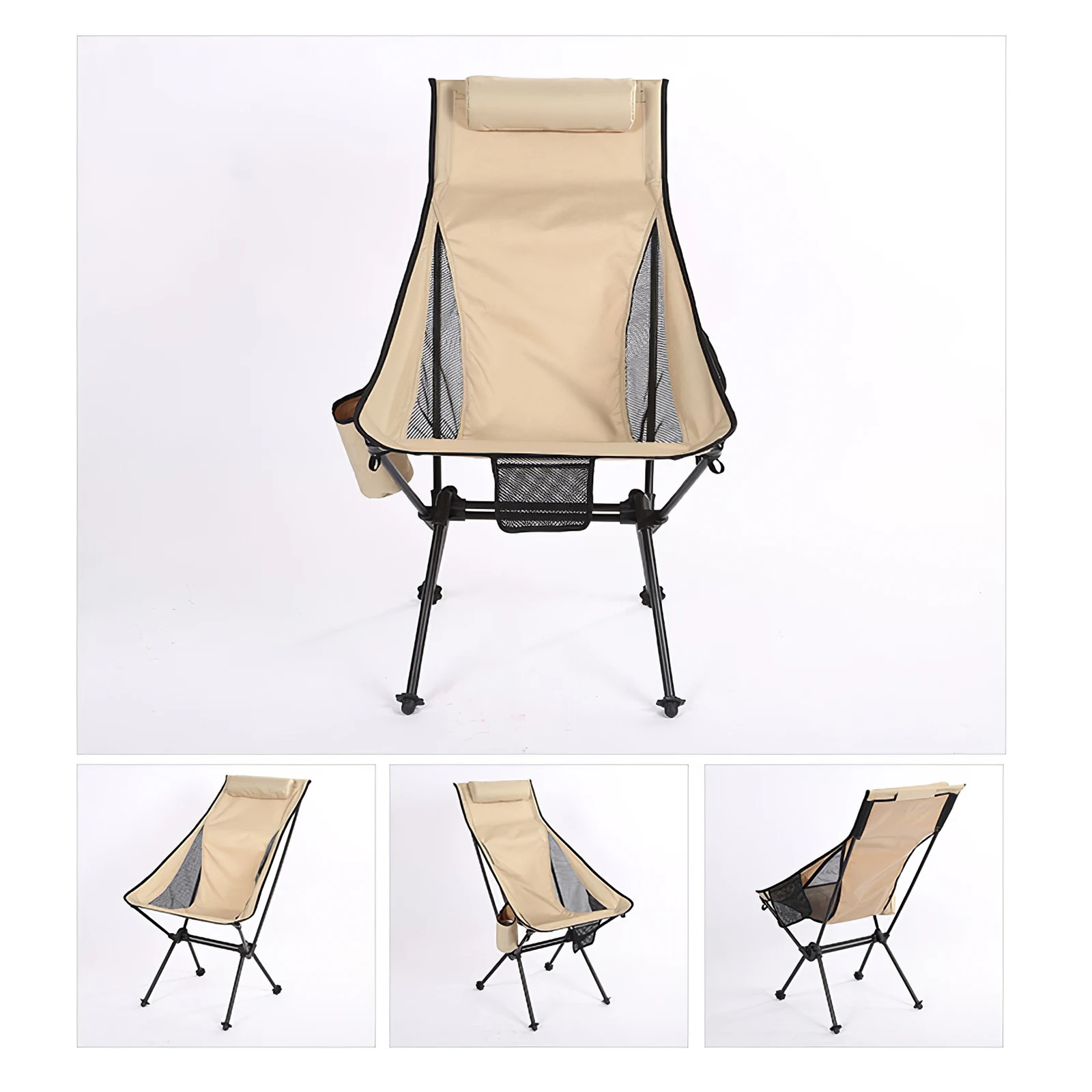 저렴한 휴대용 야외 접이식 캠핑 낚시 의자 알루미늄 합금 정원 달 해변 등받이 의자, 접이식 의자