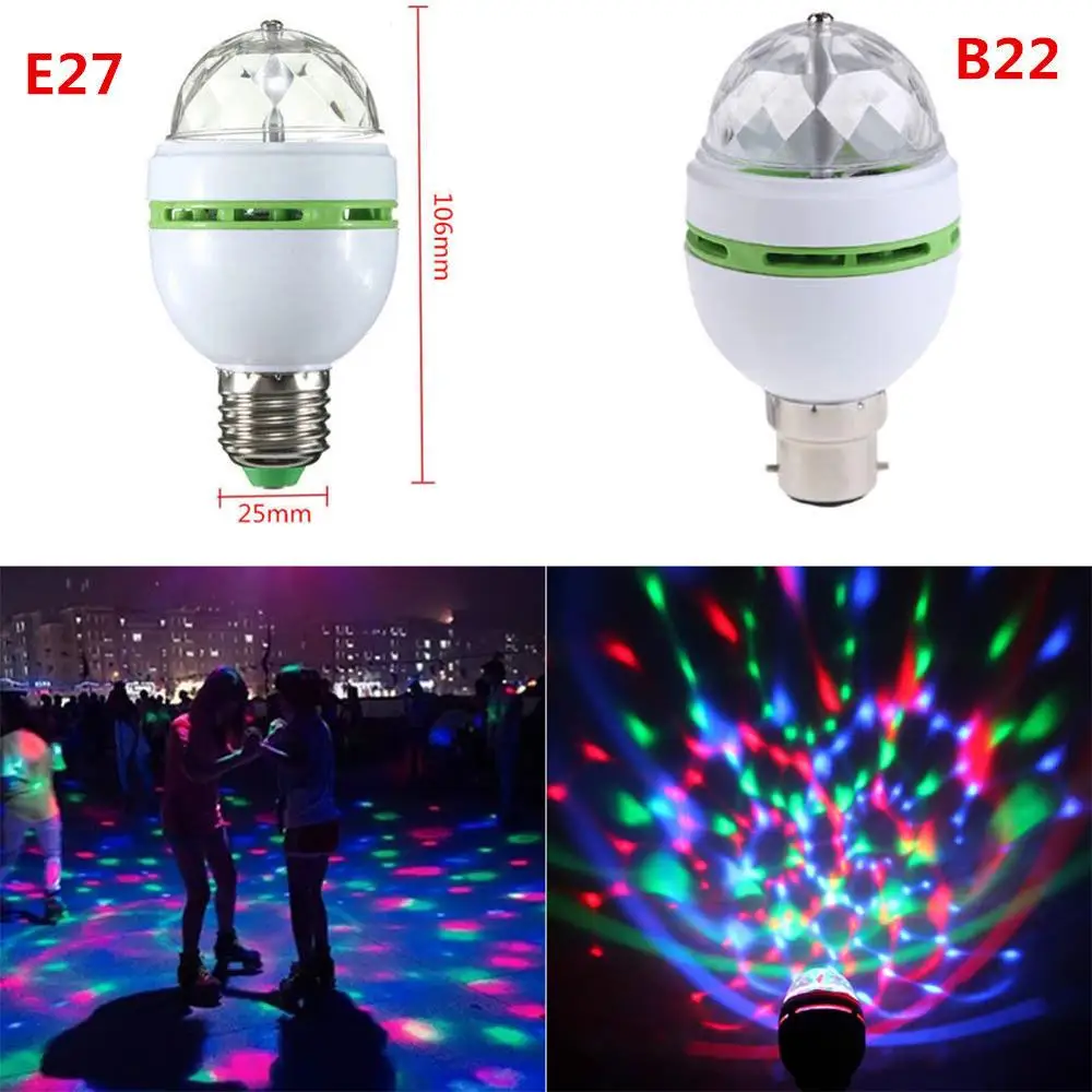 

Светодиодный вечерние светильник лампочка E27 B22 RGB светильник эффект с украшением в виде кристаллов светильник ing лампа диско-шар светодиодный сценический светильник