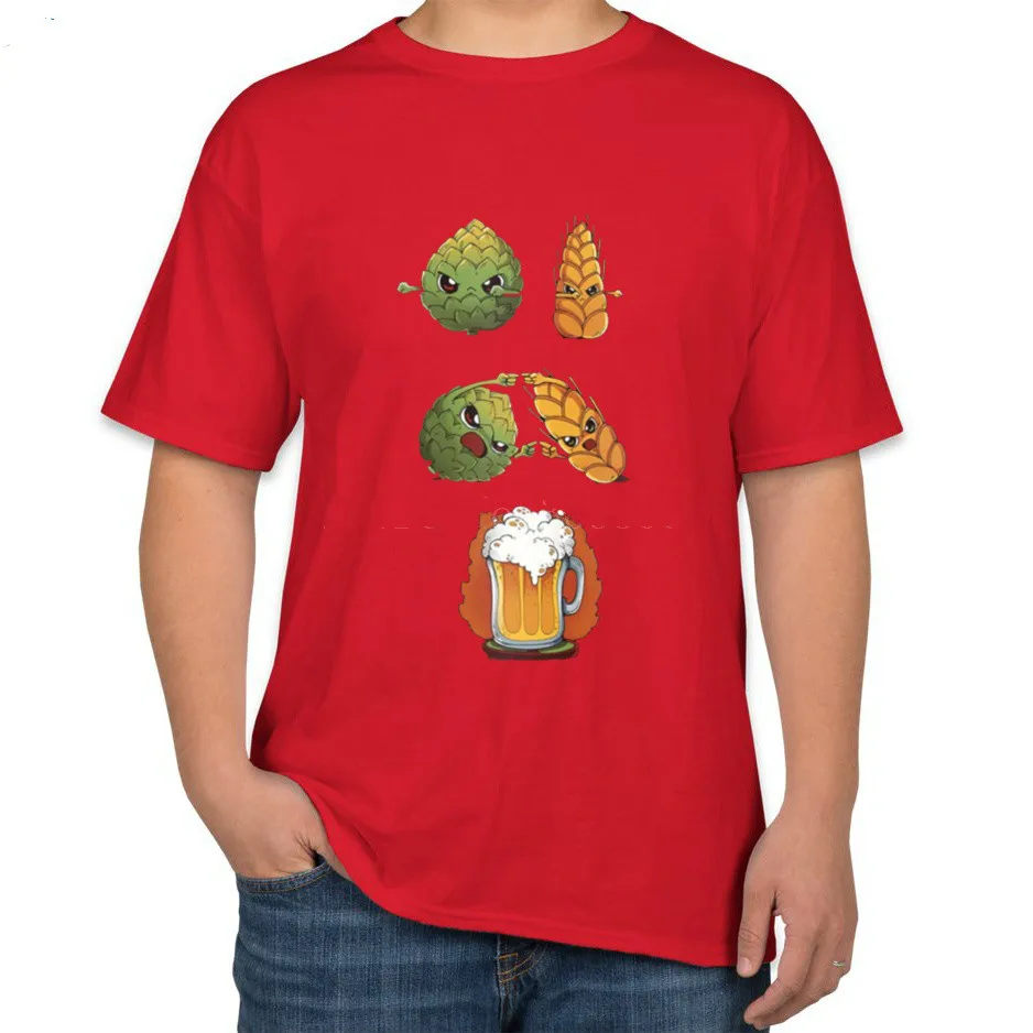 Camiseta анти Arrugas Tamano Grande Para Hombres Cerveza Fusion Algodon Organico | Мужская одежда