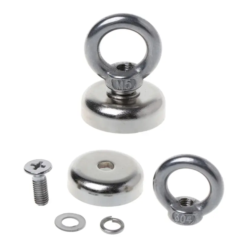 Мощный круглый неодимовый магнит металлоискатель с крючком сильный для морской