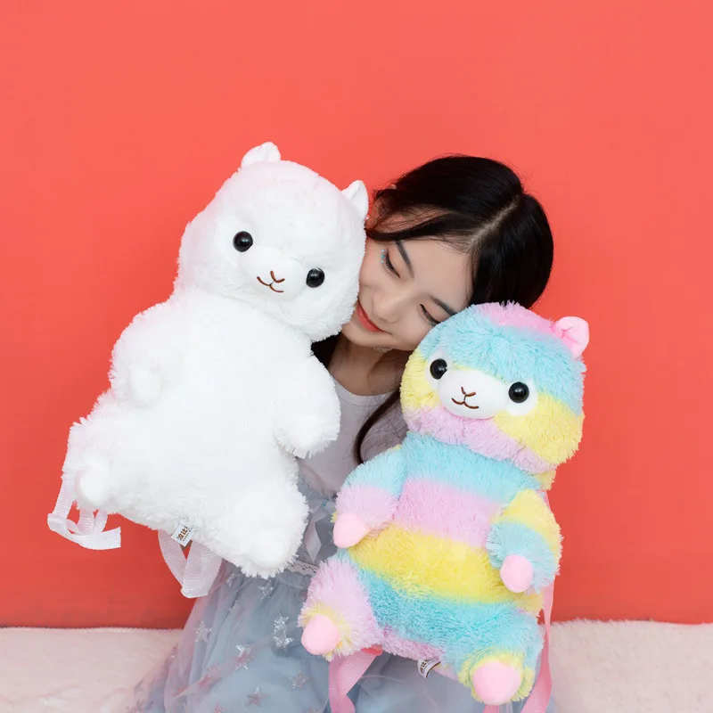 40 см Плюшевый Рюкзак Kawaii альпака радуга мягкая кукла плюшевая Наплечная Сумка